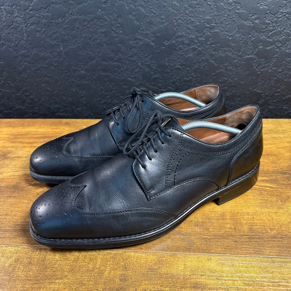 Johnston & Murphy XC4 15-3027 Black Leather Waterproof Wingtip Derby Mens 11M